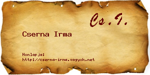 Cserna Irma névjegykártya