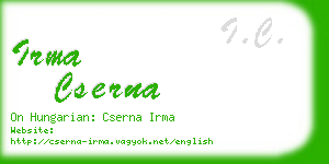 irma cserna business card